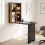 Homcom HOMCOM Folding Wall-Mounted Drop-Leaf Table Chalkboard Shelf Rustic Brown 2