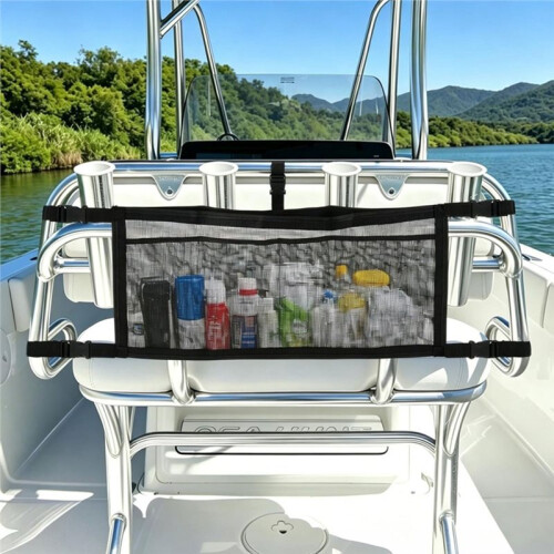 Bootopslagzak Mesh Hangende Organizer Verstelbare Bootstoel Aas Houder Reisaccessoires 2
