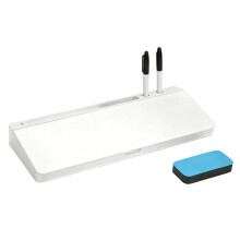 Desk Whiteboard with Storage - Stylish Glass Dry Erase Board for Home, Office, and School