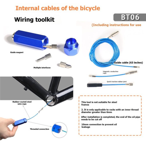 Magnetic Internal Cable Routing Tool Kit for Bicycles -for Derailleur Cables and Electrical Wires Through Bicycle Frames 1