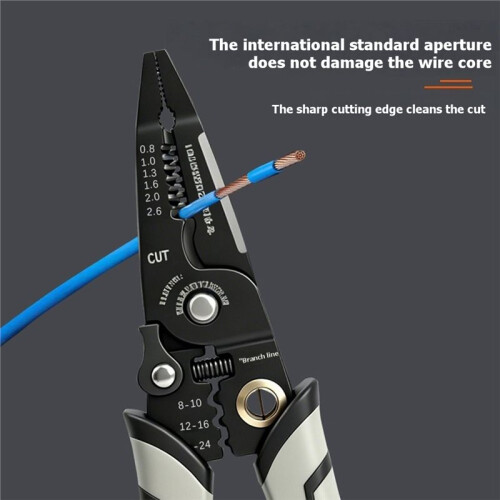Multifunctional Electrician'S Wire Strippers -Non-Slip Handles, Features Wire Stripping, Cutting,and Crimping Functions. 2