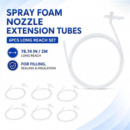 6 Peças Tubos de Extensão de Bico de Espuma Expansiva Universal, 78,74 Polegadas para DIY Espuma, Calafetação, Isolamento 2