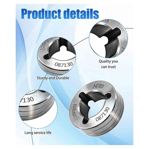 3 Rolos de Acionamento com Ranhura em V de 0,6 mm/0,023 Polegadas Compatíveis com para Millermatic 200 210 212 250 251 252. Substitui 87131 087131 2