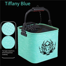 Portable Foldable Fishing Bucket (with Anti-Escape Net) - Thickened Live Fish Bucket / Outdoor Water Collection Bucket