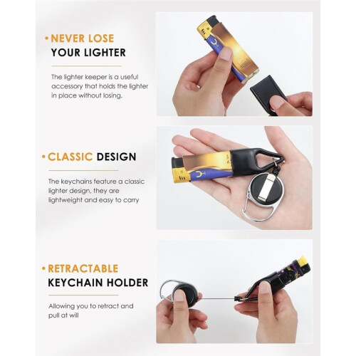 20 Pcs Retractable Lighter Clip Holder, Stretchable Lighter Case with Belt Clip 2