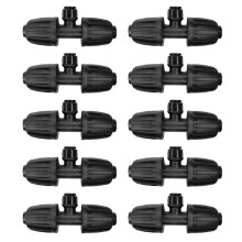 10PCS 16mm to 4/6mm Hose Watering Joint 3 Way Quick Connector Tee for 1/2" Pipe Garden Drip Tubing Irrigation Fittings