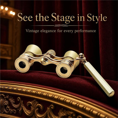 Opera Glasses, 3X25 Theater Binoculars,  Compact Opera Glasses with Adjustable Handle, Portable Binoculars 2