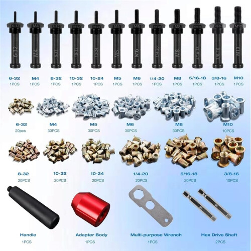 Rivet Nut Tool Adapter for Cordless Drill Electric Newly Labor-Saving Rivet, Professional Rivet Nut Tool Kit with Case 2