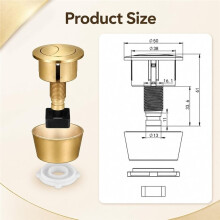 Universal Toilet Flush Button Kit, Dual Flush Toilet Cistern Flusher Parts Push Button, for 20mm 40mm Lid Hole