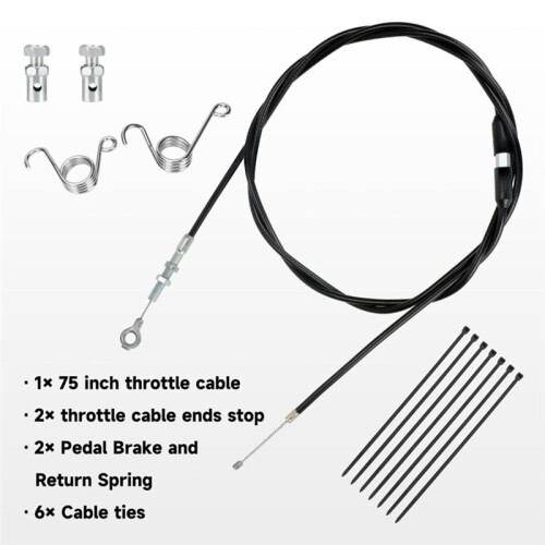 75 Inch Throttle Cable Replacement Go-Kart Throttle Cable Kit for  212cc 196cc 1