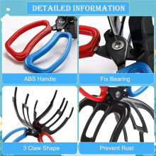 Alicate de Pesca 4Pack, Alicate de Metal Antiderrapante com 3 Garras para Controle de Peixes, Pegador de Cabo Longo Colorido