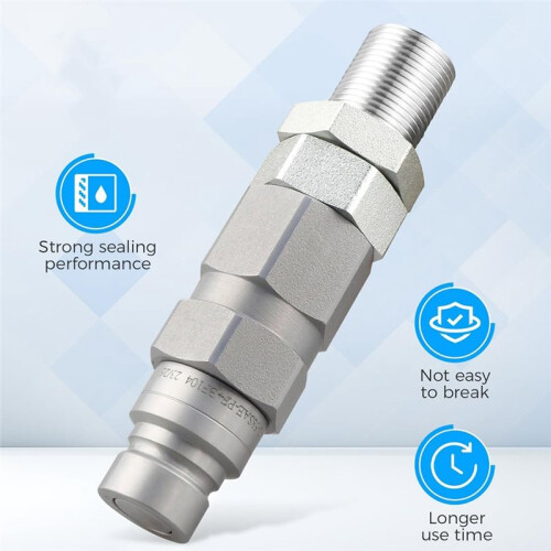 193-8334 Hydraulic Flat Face Quick Coupler Male Replace 1938334 CA1938334 for Loader Backhoe Skid Steer 1