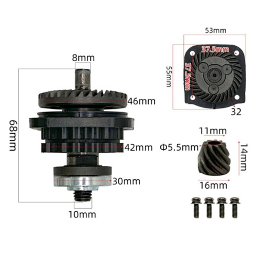 2 Set Angle Grinder Gear Assembly for  GWS6-100 Grinding Machine Power Tool Repair Replacement Accessories