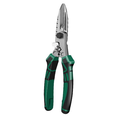 Ergonomic Multifunction Tin Snips Pliers Tool with Port Crimper, Hex Wrench, Comfortable Non-Slip Grip Handle 2