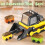 Serpent Télécommandé, Véhicule de Construction Électrique, Voiture Magnétique à Avaler, Double Puzzle Interactif, Jouet de Combat Jaune 10