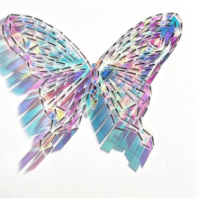 200pcs Holographic Acrylic Blocks, 0.79x0.79" Rainbow Plexiglass Sheets for DIY Crafts Art Deco