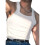 Men'S Solid Color Sleeveless Fitted Stretch Tank Top White S 1