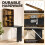 Homcom HOMCOM Folding Wall-Mounted Drop-Leaf Table Chalkboard Shelf Rustic Brown 4