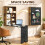 Homcom HOMCOM Folding Wall-Mounted Drop-Leaf Table Chalkboard Shelf Rustic Brown 6