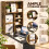 Homcom HOMCOM Folding Wall-Mounted Drop-Leaf Table Chalkboard Shelf Rustic Brown 5