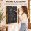 Homcom HOMCOM Folding Wall-Mounted Drop-Leaf Table Chalkboard Shelf Rustic Brown 7