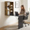 Homcom HOMCOM Folding Wall-Mounted Drop-Leaf Table Chalkboard Shelf Rustic Brown 9