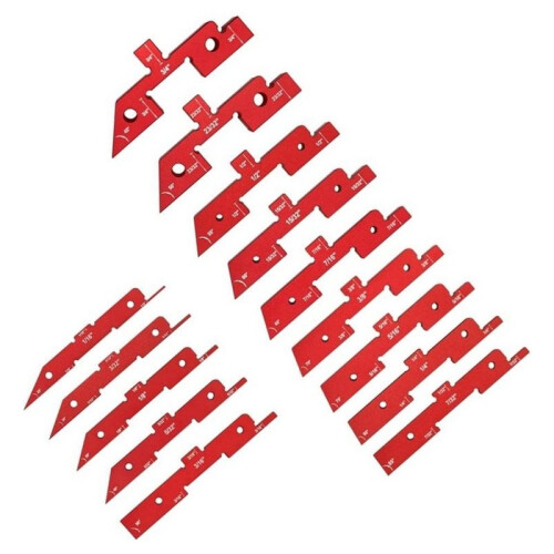 1set Workbench Setting Strip, 14-Piece Precise Setting Block Set, Height Gauge,Suitable for Table Saws and Woodwork 1