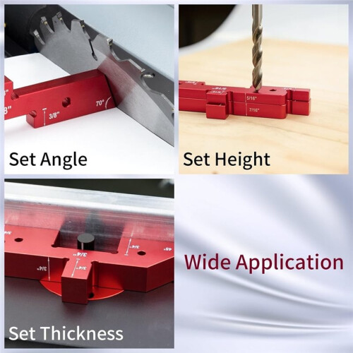 1set Workbench Setting Strip, 14-Piece Precise Setting Block Set, Height Gauge,Suitable for Table Saws and Woodwork 2