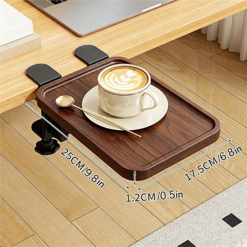 Bandeja Extensora de Mesa 9.84x6.89 Polegadas com Clampeamento Ergonômico para Extensão de Teclado e Mouse, Bandeja Sob A Mesa Sem Perfuração 1