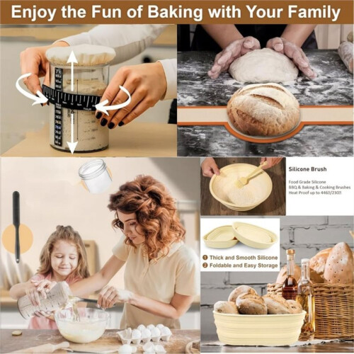 Sourdough Bread Baking Set - Complete Bread-Making Tool Kit,Proofing Basket Tool Set for Bread Enthusiasts 2