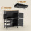 Homcom HOMCOM Kitchen Trolley, Rolling Island Storage Cart with Drawer, Black 3