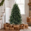 Homcom (S) HOMCOM Artificial Christmas Tree, Solid Fir Wood Stand, Green 9