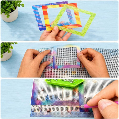 Reusable Release Diamond Art Film for Adult, 30 Sheets, 6 Gradient Patterns Non-Stick Zero Residue Covers 1