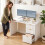 Homcom HOMCOM Computer Desk 3 Drawers 120 cm Reversible Design, White 8