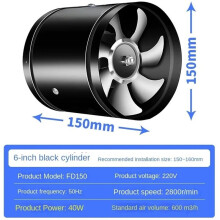 Powerful Metal Inline Duct Fan - Wall Mounted Ventilation Blower for Kitchen Exhaust & Air Circulation White EU Plug