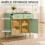 Homcom HOMCOM Modern Sideboard with 2 Drawers, and Adjustable Shelf, Light Green 4