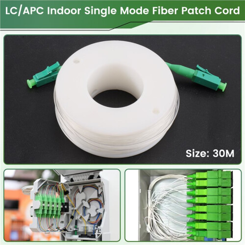 LC/APC Indoor Singlemode Glasfaser-Patchkabel, Transparent, G657A2, Unsichtbar, Singlemode, Einadrig, 30 M 1