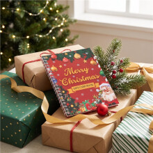 2PCS Kerst Rood Vrolijke Cadeaukaart Boek, Cadeaus voor Kleinkinderen Kinderen Vrouwen Verrassingen op Elke Pagina DIY Cadeaukaart Boekje
