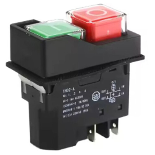 YH02A 250VAC Electromagnetic Push Button Switches  Machine Tool Equipment Waterproof  4pin 2
