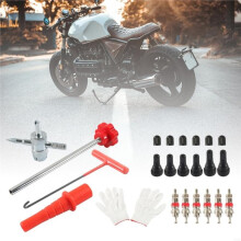 36Pcs Tire Valve Stem Removal Installation Tool Kit Tyre Valve Puller Repair Tools with Rubber Sleeves Gloves