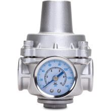 Pressure-Regulating Water Valve: 1/2" NPT Female-to-Female Pressure Reducing Valve (with Pressure Gauge)