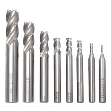 8 Stück/Set CNC Fräser Set 4 Schneiden CNC HSS Endfräser Slot Bohrer 2-12mm Fräser für Holz- und Stahlbearbeitung