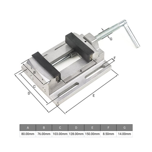 3 Inch Parallel Jaw Drill Press Vise Aluminum Alloy Double Track Clamping Milling Machine Worktable Adjustable Vice Tool 2