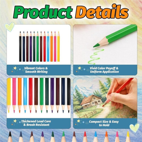 30 Boxes  Colored Pencils Bulk 12 Pack/Box Pre-Sharpened Mixed Coloring Set for DIY  & Painting 1