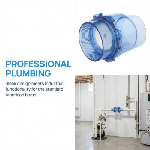 50mm Flap Check Valve Transparent Design Non-Return Valve Anti-Backflow Movable Valve Backwash Obstructor 2