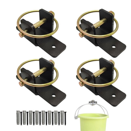 Schnellverschluss-Eimerhaken, 4er-Pack, Schwerlast-Eimerhalter-Set, Schwerlast-Stahl-Wandhalter für Eimer. 1