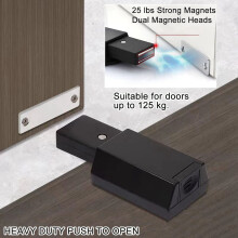 Heavy Duty Push to Open Cabinet Hardware 8PC Magnetic Push & Lock for Door Touch Latches RV Closet Metal Black