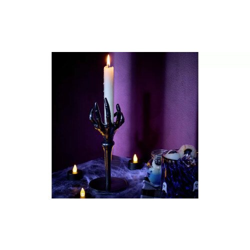 Home Black Skeleton Hand Taper Candle Holder 1