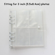 (Transparent White,3in)Clip Couleur Transparent Étincelant 6 Trous Feuille Libre Album Enfants Cadeaux Anniversaire