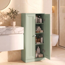 HOMCOM Narrow Bathroom Cabinet, Slim Storage Cabinet, Light Green